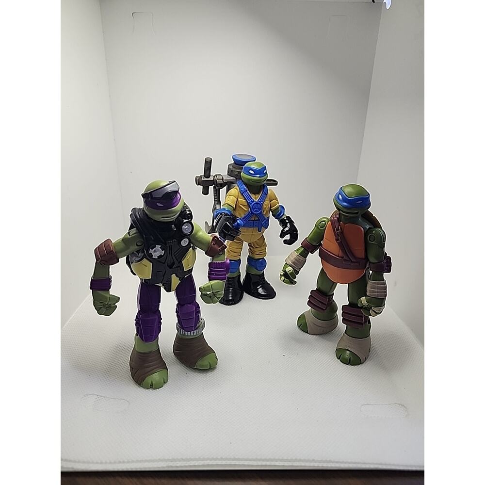 3pc Lot 2014 Viacom TMNT Teenage Mutant Ninja Turtles Flingers Action Figure